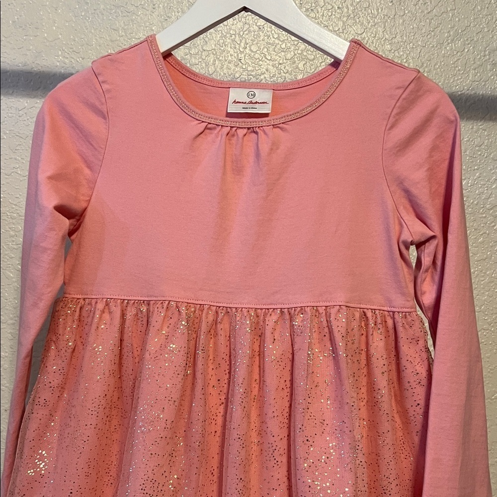 BOGO free 🎉Vintage Hanna Andersson pink tulle dress size 130 (US 8) - Picture 2 of 10